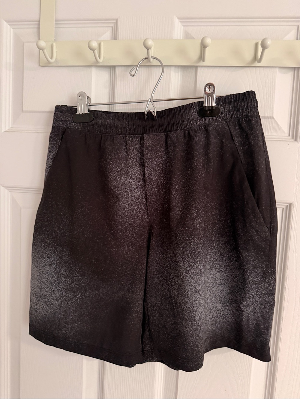 Black Ombre Men’s Elastic-Waist Shorts